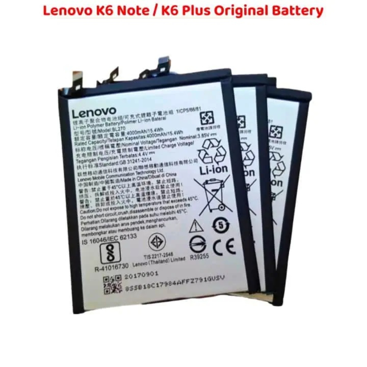 Premium Quality Lenovo K6 Plus Original Battery Replacement - Image 2