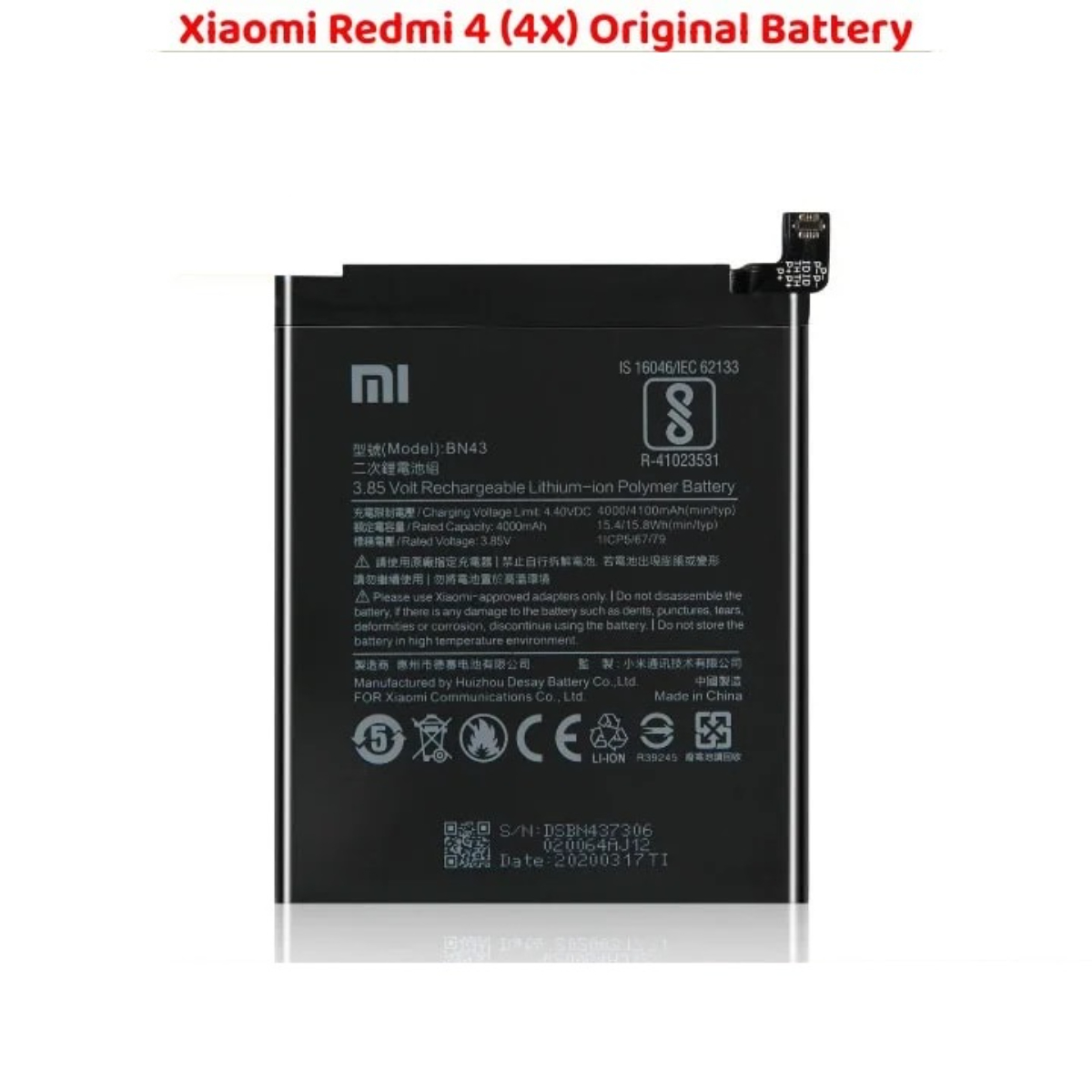 Xiaomi Redmi 4 4X Original Battery