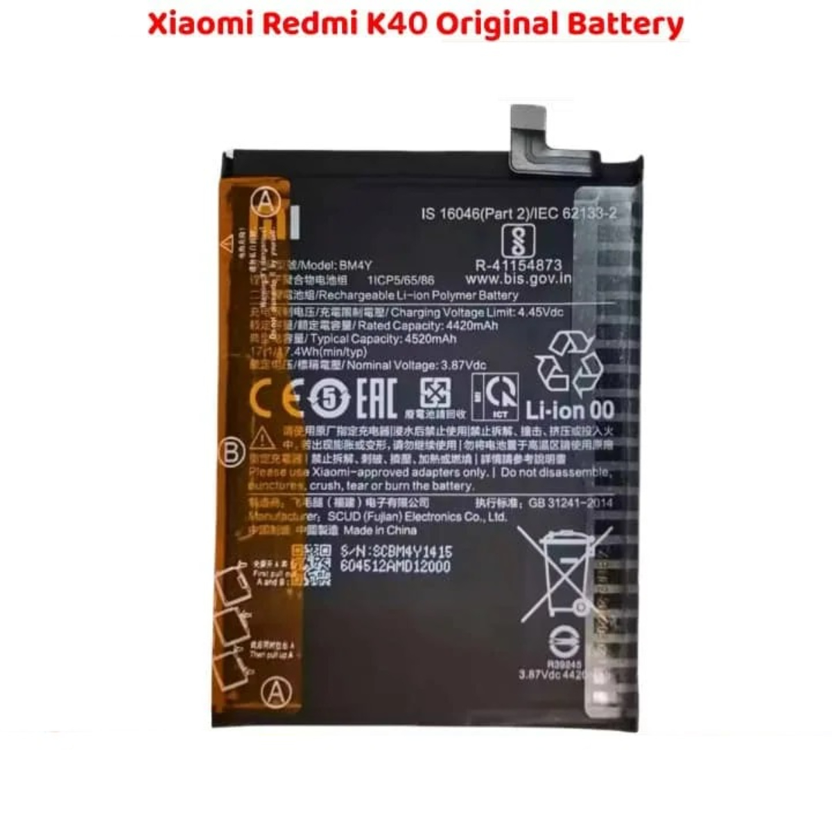Xiaomi Redmi K40 Original Battery Solution