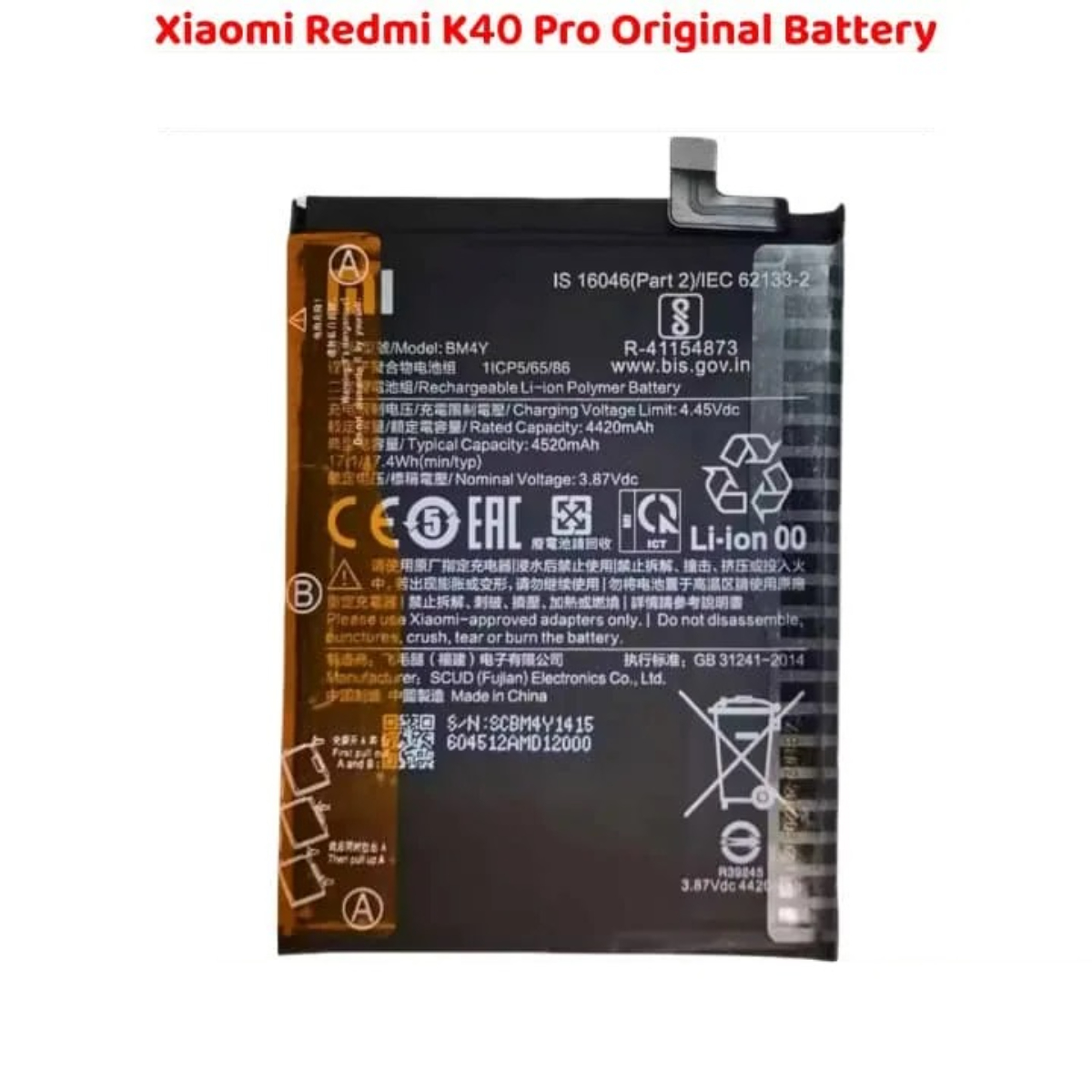Xiaomi Redmi K40 Pro Original Battery