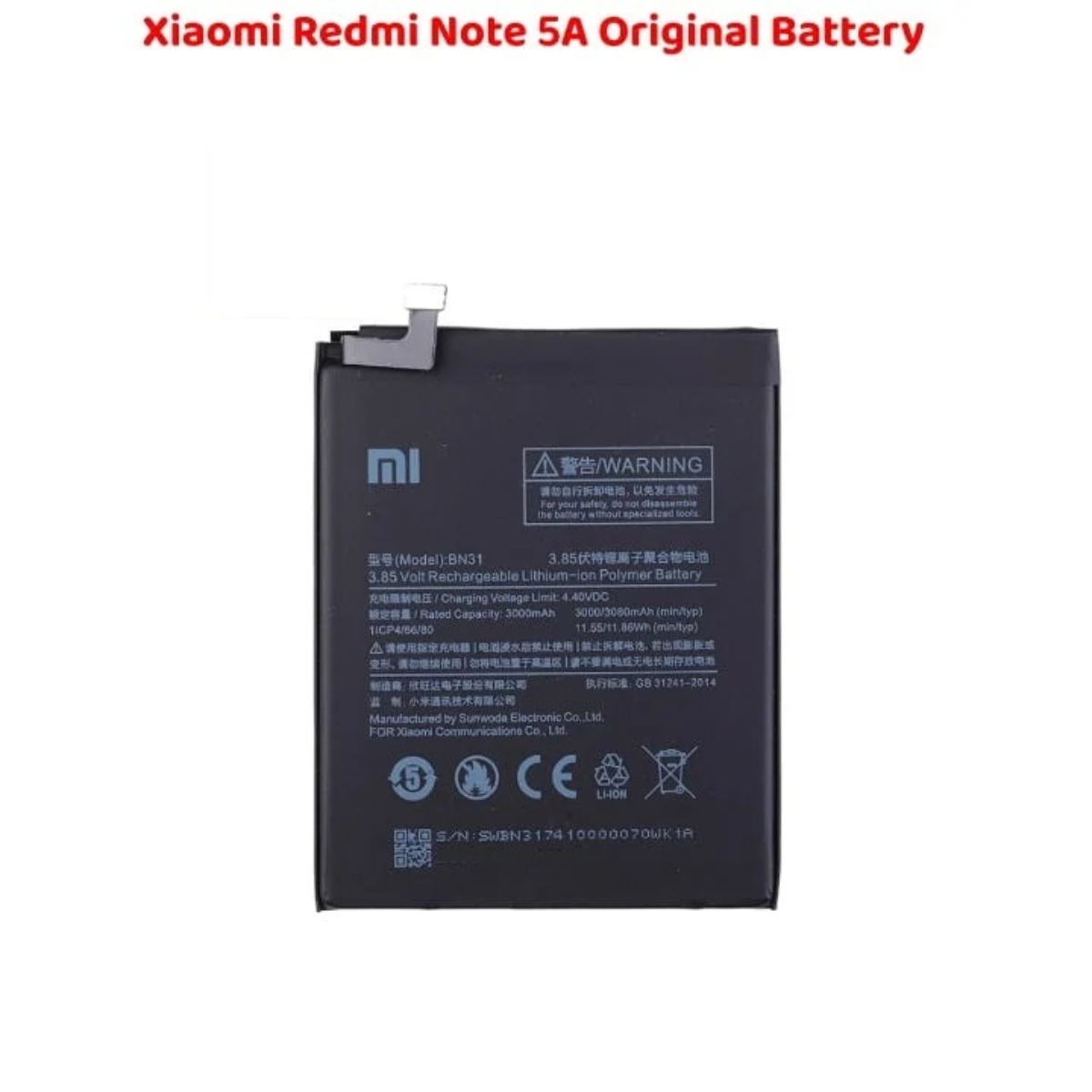 Xiaomi Redmi Note 5A Original Battery