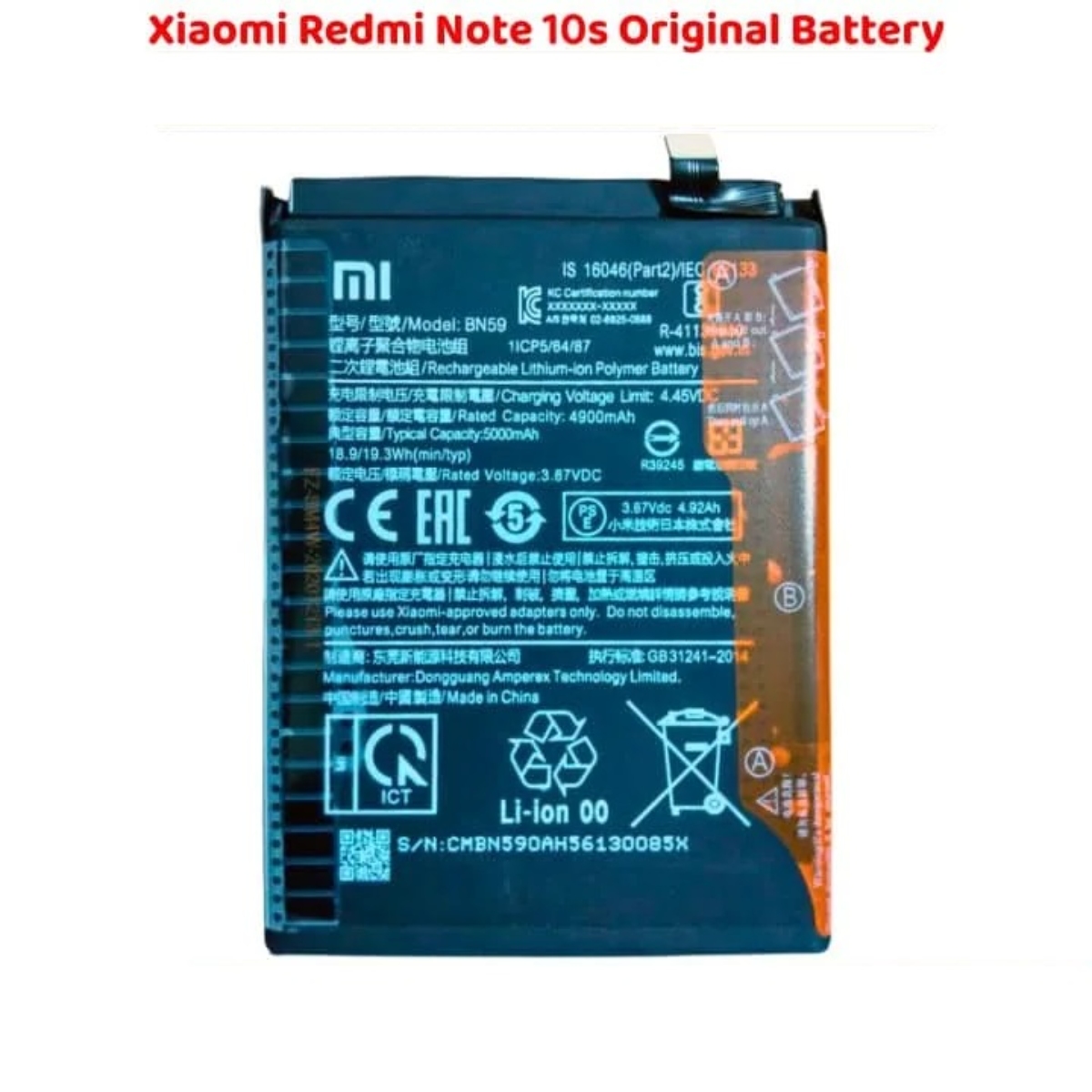 Xiaomi Redmi Note 10s Original Battery